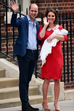 Kate Middleton maternidade vestido vermelho