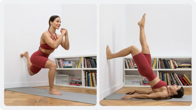 uma mulher fazendo ioga