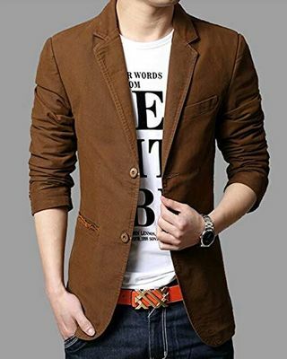 Jaqueta de terno marrom (masculino)