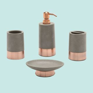 Modrn Concrete 4 peças com Copper Accent Bath Set Acessório