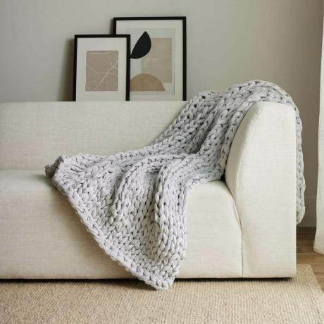 Cobertor pesado tricotado à mão